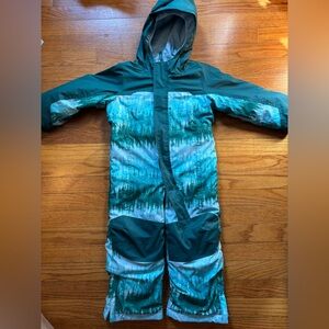 L.L. Bean Teal and Dark Teal Kids One-Piece Snow Suit
